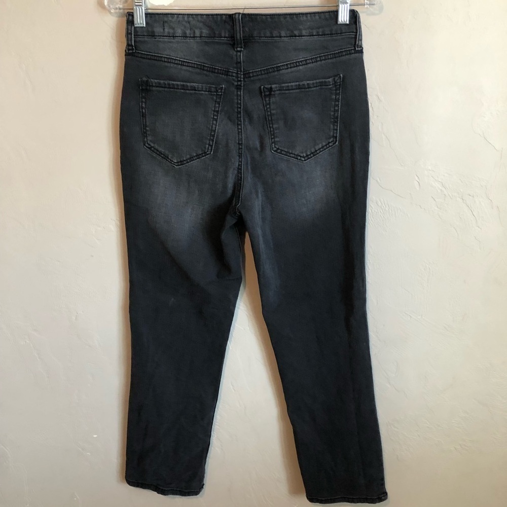 Scoop Faded Black Crop Straight Denim Jeans - Picture 7 of 9